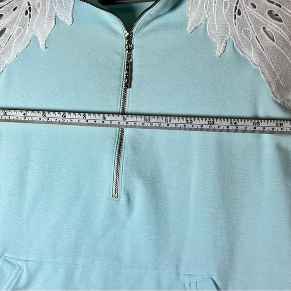 Lilly Pulitzer Mint Lace Sleeve Sweatshirt 0494 - Picture 5 of 6